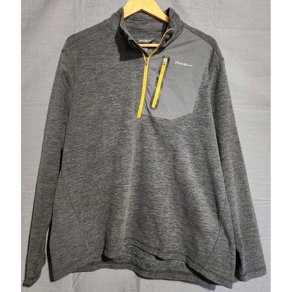 Eddie Bauer Jacket Mens XL Cloud Fleece 1/4 Zip Performance Pullover Zip Pocket - Picture 2 of 4